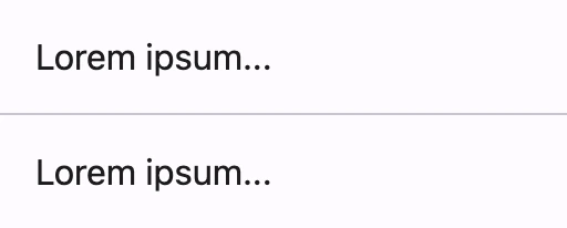 Full width divider example A full width divider separating two paragraphs of "Lorem ipsum"