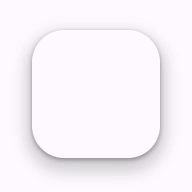 Animating between elevations. A rounded square with a drop shadow beneath it. After a moment, the square
lowers into the background and the shadow disappears, then
repeats.