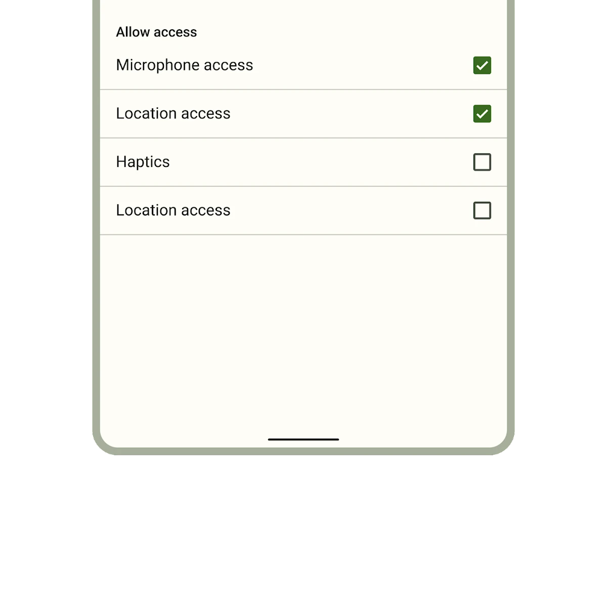 Checkboxes in a list of items. A list of burger additions represented with checkboxes