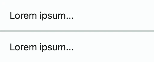 Divider theming example. A customized divider with a different color and thickness