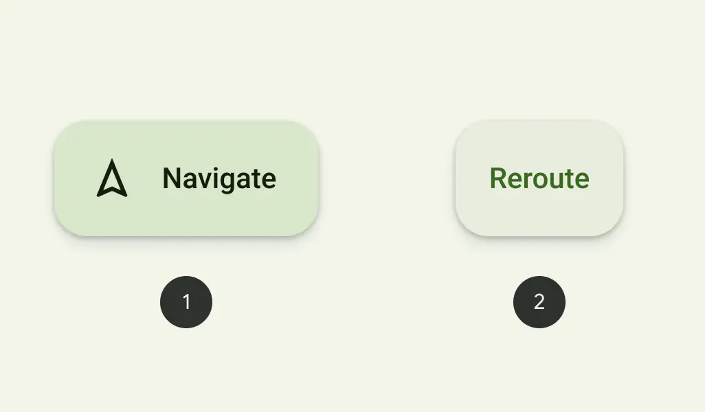 There are two types of extended FABs with and without icon 2 examples of extended FABs